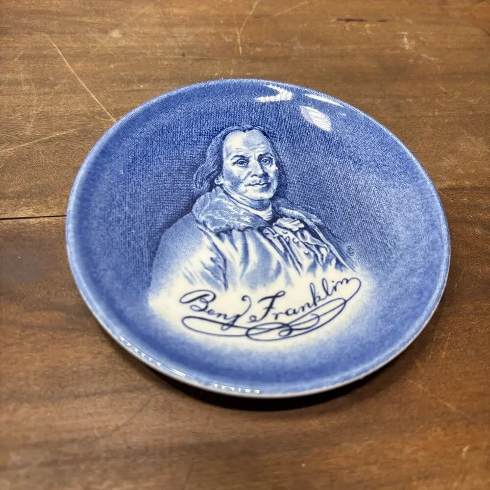 Enoch Wedgwood Benjamin Franklin Porcelain Coaster